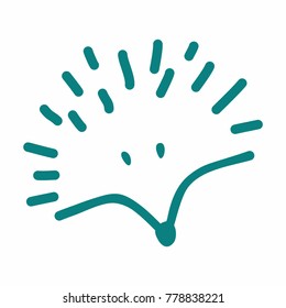 Simple line drawing of a hedgehog. Head icon vector, filled flat sign, solid pictogram isolated.