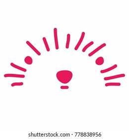 Simple line drawing of a hedgehog. Isolated on white background