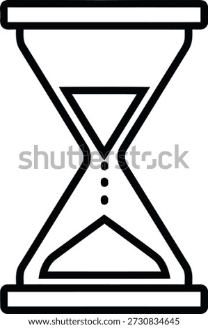 Simple line drawing of an hourglass with sand flowing from top to bottom