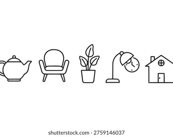 A simple line drawing of a house