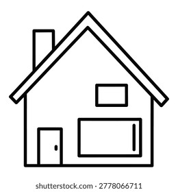 Simple line drawing house