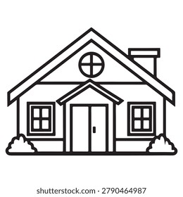 Simple line drawing house