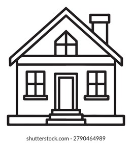 Simple line drawing house