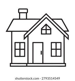 Simple line drawing house
