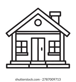 Simple line drawing house