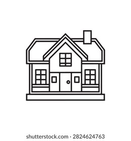 Simple line drawing house