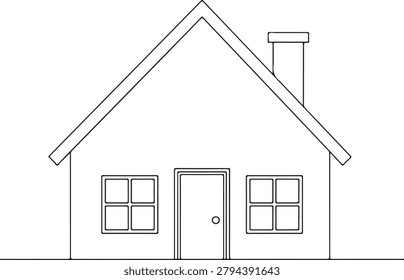 Simple line drawing house