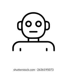 Simple Line Drawing Human Figure Avatar User Profile Illustration Icon