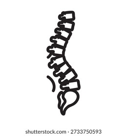 a simple line drawing of a human spine, including the lumbar and sacrum regions