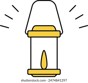 Icono de dibujo de línea simple de kit de emergencia, linterna, Ilustración vectorial