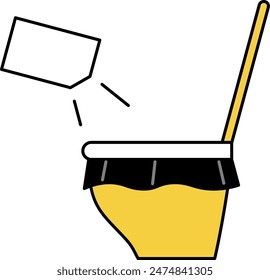 Icono de dibujo de línea simple de kit de emergencia, inodoro portátil, Ilustración vectorial