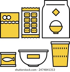 Simple line drawing icon of emergency kit, emergency rations, Vector Illustration