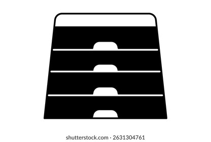 Simple line drawing icon of a jumping box, Vector Illustration