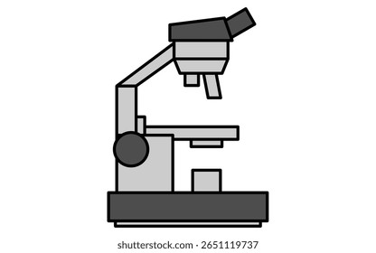 Ícone de desenho de linha simples de microscópio, Ilustração de vetor