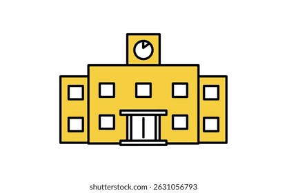 Einfache Linienzeichnung Symbol des Schulgebäudes, Vektorgrafik