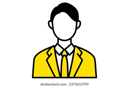 Simple line drawing icon of a tax accountantaccountant without face, Vector Illustration
