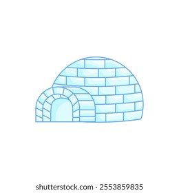 A simple line drawing of an igloo, a traditional snow house