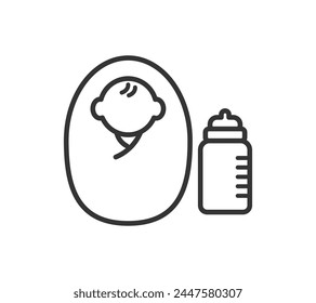 Simple line drawing illustration: Baby