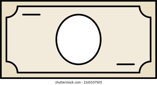 Simple Line Drawing Illustration Banknote Light Stock Vector (Royalty ...