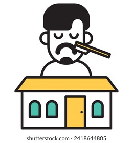 A simple line drawing illustration of a beauty salon.