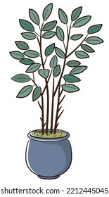 Ilustración de líneas simples de la planta vegetal