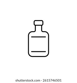 Simple Line Drawing Illustration of a Generic Liquor Bottle Design