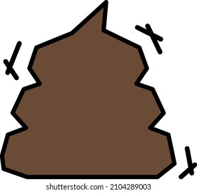 simple line drawing illustration of hard stool