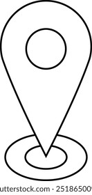 Ilustración de dibujo de línea simple de un pin de ubicación
