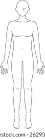 Simple line drawing illustration of a man facing forward