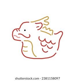 Simple line drawing illustration material of the Year of the Dragon