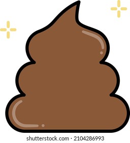 simple line drawing illustration of poo