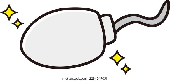 Ilustración de dibujo de línea simple de esperma