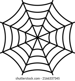 Simple line drawing illustration of spiderweb