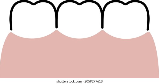 ilustración de línea simple de dibujo de dientes
