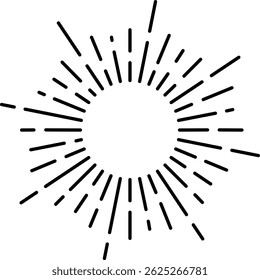 A simple line drawing illustration that radiates powerfully from the center. You can express various images such as concentrated lines, explosions, and light expressions.