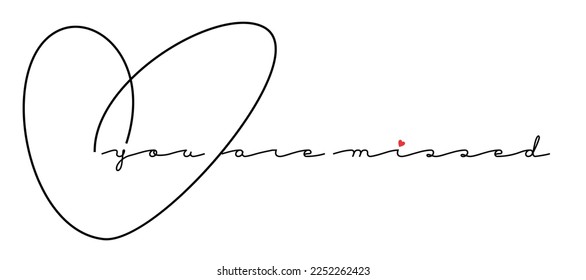 A simple line drawing of an incomplete heart on an isolated white background for Valentine’s Day 