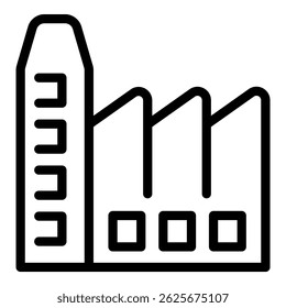 Simple line drawing of an industrial factory, suitable for web and print