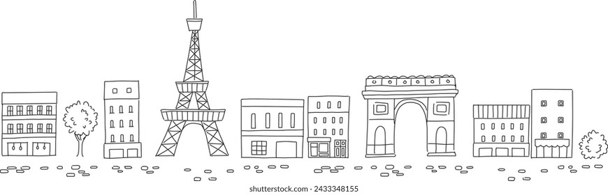 A simple line drawing inspired by Paris