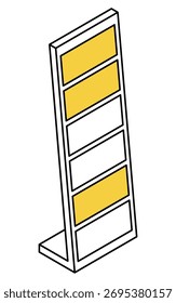 Ilustración isométrica simple del dibujo de la línea de un cartel, Ilustración vectorial