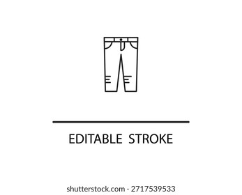 Dibujo de línea simple de jeans con trazo editable.