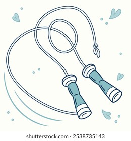 A simple line drawing of a jump rope, perfect for adding a touch of fitness and fun to your designs. This versatile illustration is great for sports-themed projects, children's books.