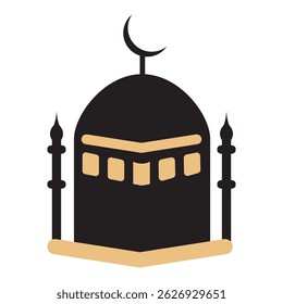 Um simples desenho de Kaaba. Peregrinação do Hajj em Sacred Kaaba.