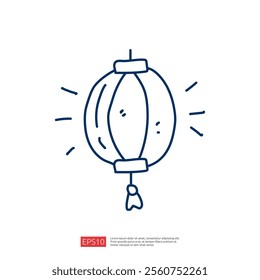 A simple line drawing of a lantern, symbolizing light and celebration, often associated with festivals and cultural events.