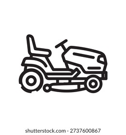 Simple line drawing of a lawn mower vehicle