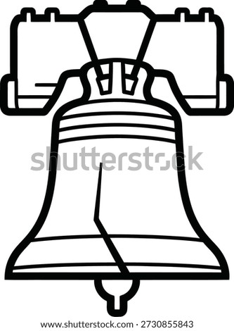 Simple line drawing of the Liberty Bell, an iconic American symbol.