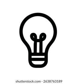 Simple Line Drawing Lightbulb Concept Idea Symbol Flat Icon