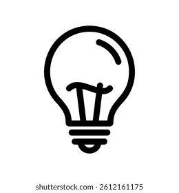 Simple Line Drawing of a Lightbulb Symbolizing Idea or Electric Power
