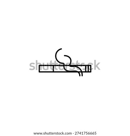 Simple line drawing of a lit cigarette with rising smoke curls