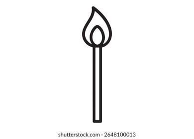 Um simples desenho em linha de uma correspondência iluminada sobre um fundo branco