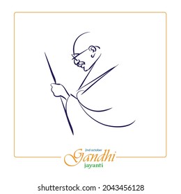 dibujo de línea simple de mahatma gandhi